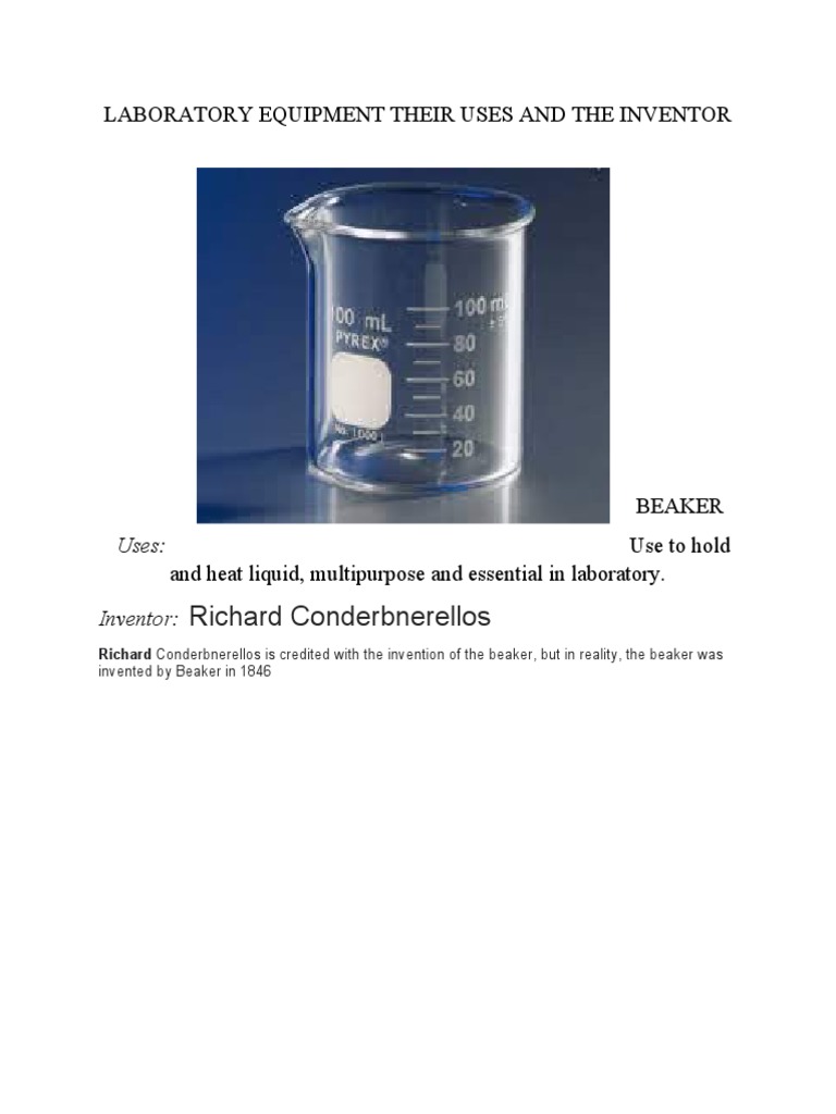Beaker: Uses and Inventor Details | PDF | Home & Garden