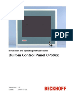 Built-In Control Panel CP68xx: Installation and Operating Instructions For
