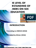 The Level of Understanding of Learners On Sex Education