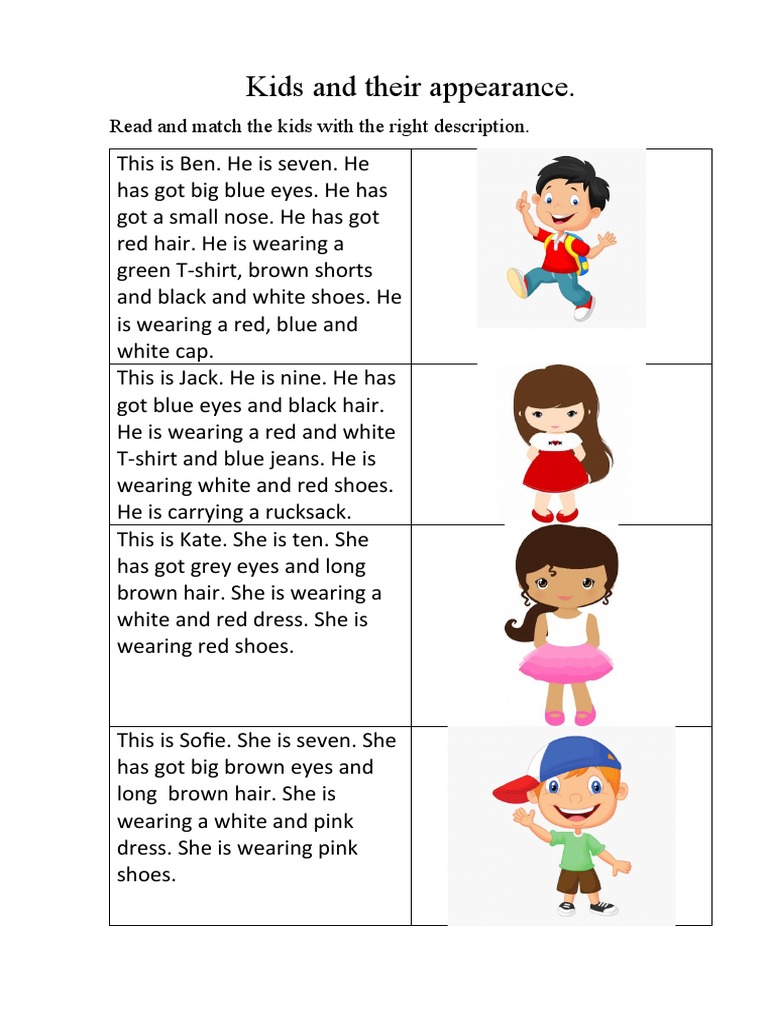 reading text about appearance