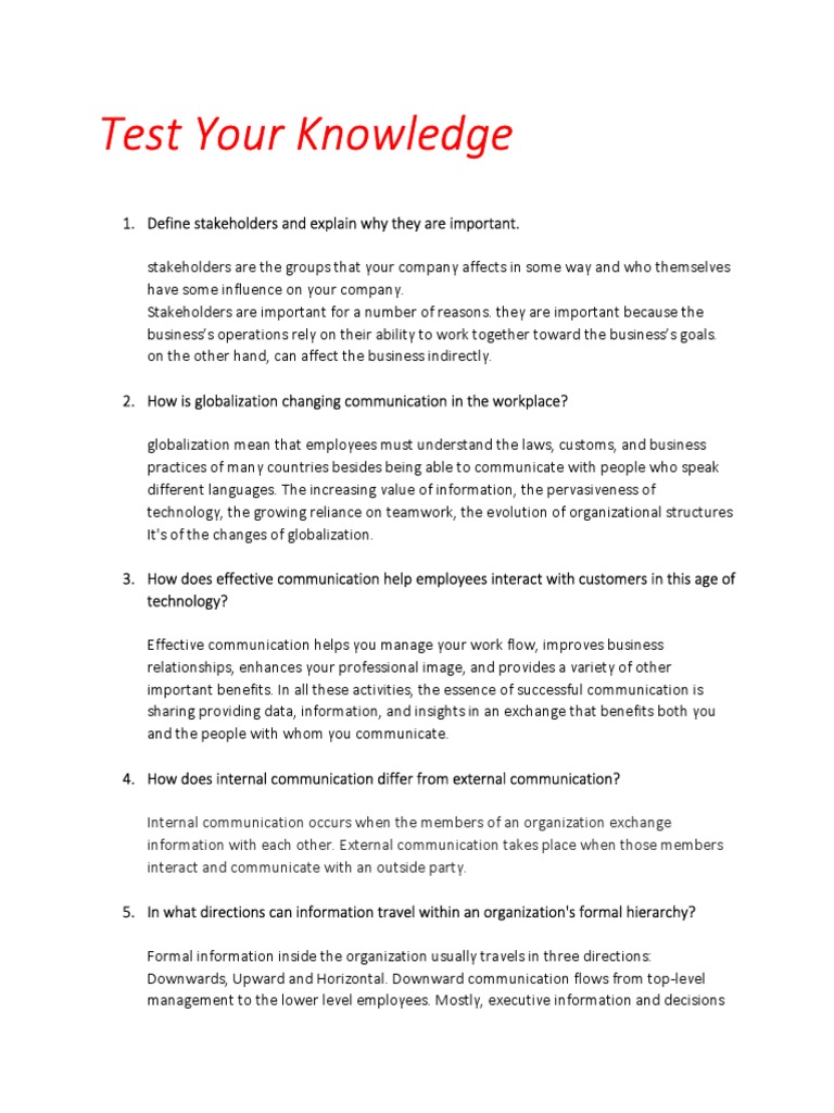 Knowlege Test | PDF