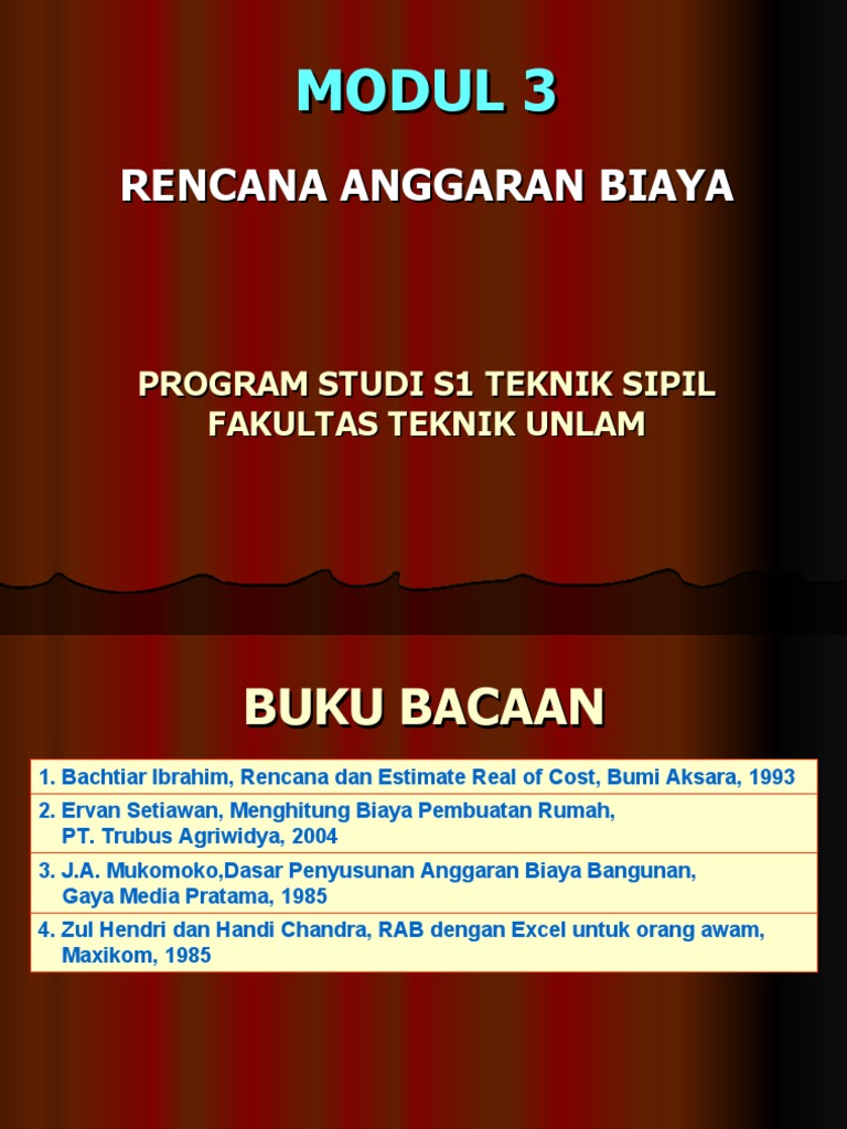 Modul RAB Teknik Sipil S1 | PDF | Teknologi & Rekayasa
