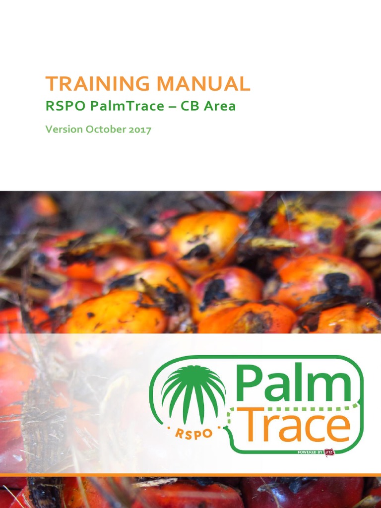 RSPO PalmTrace Training Manual | PDF | License | Supply Chain