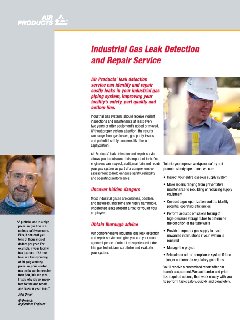Industrial Gas Leak Detection and Repair Service PDF Leak Safety