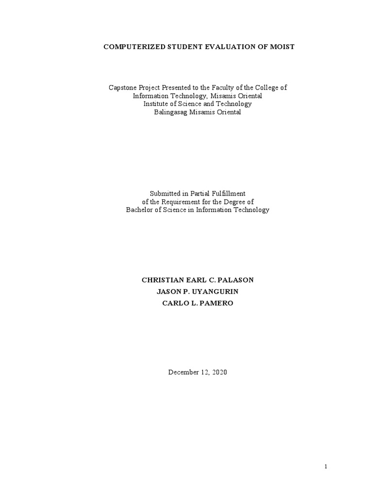 Computerized Student Evaluation of Moist | PDF | Web Application ...