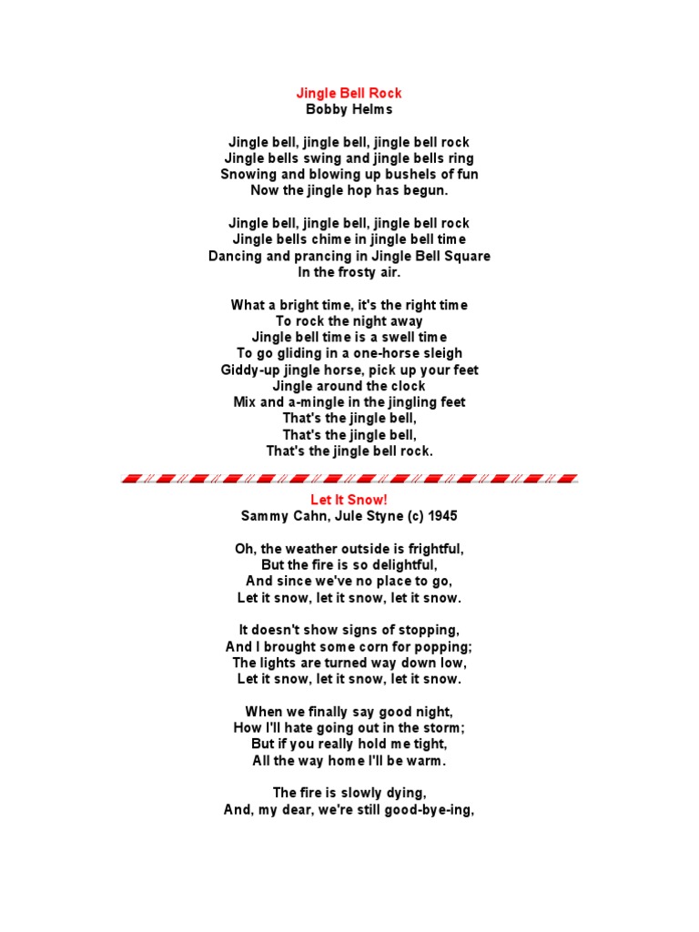 Jingle Bell Rock and Holiday Lyrics | PDF | Christmas | Christmas Traditions
