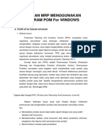 Panduan MRP Menggunakan Program Pom For Windows