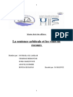 5 La Sentence Arbitrale Et Les Voies de Recours