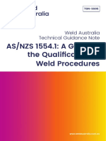As NZS 1554.1 a Guide to the Qualification of Weld Procedures