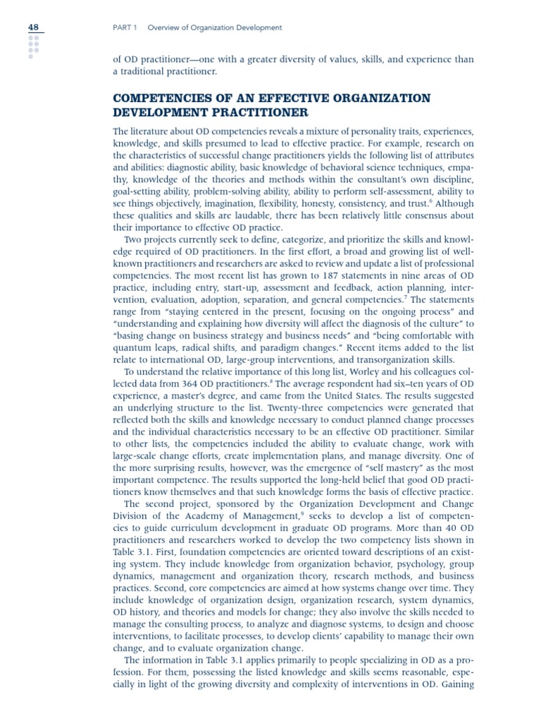 Key Competencies for OD Practitioners | PDF | Organization Development ...