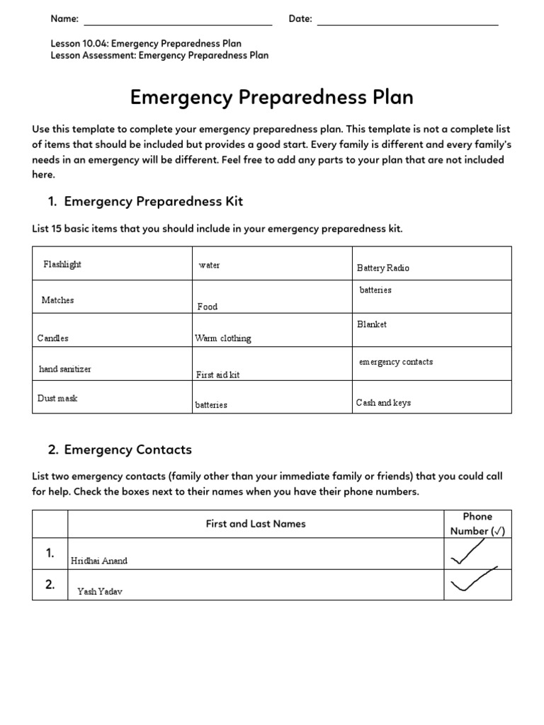 Family Emergency Preparedness Plan | PDF | Emergency Management ...