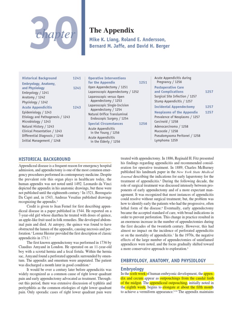 History and Anatomy of Appendicitis | PDF | Ct Scan | Lymphatic System