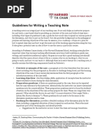 Guidelines For Writing A Teaching Note