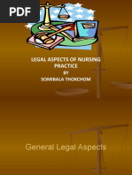 Legal Aspects of Nursing Practice: BY Somibala Thokchom