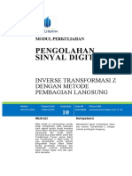 Inverse Transformasi Z dengan Metode Pembagian Langsung