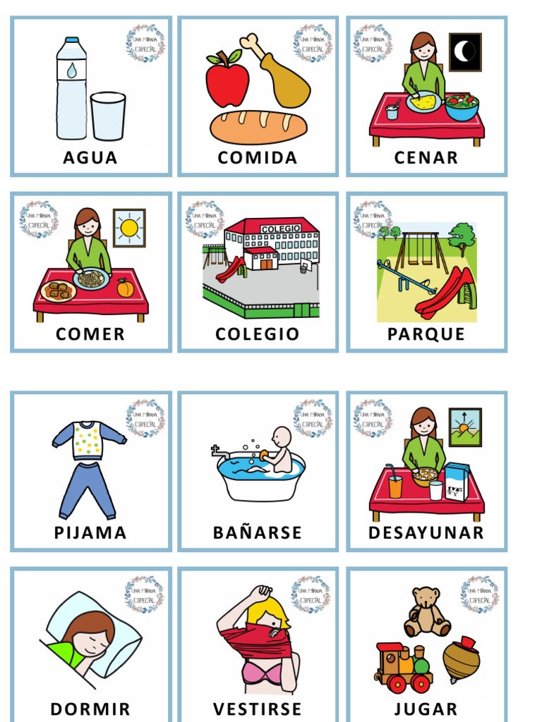 Pictogramas de Rutinas Diarias para Niños | PDF | Artes del Lenguaje y ...