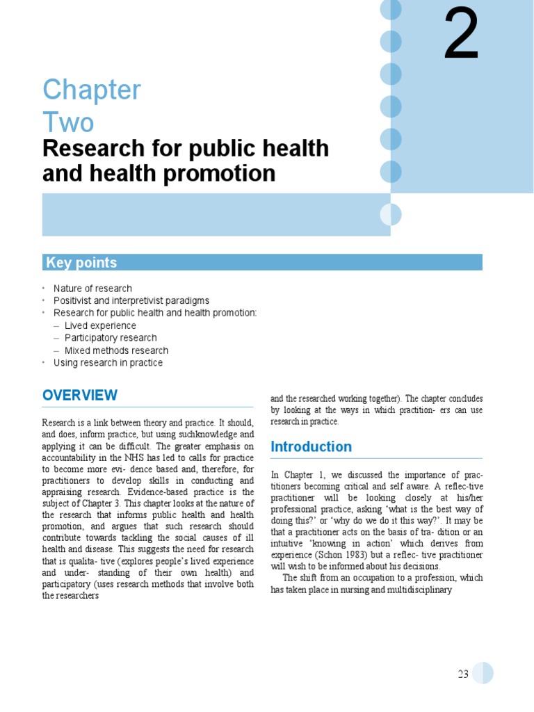 Research in Public Health Practice | PDF | Positivism | Quantitative ...
