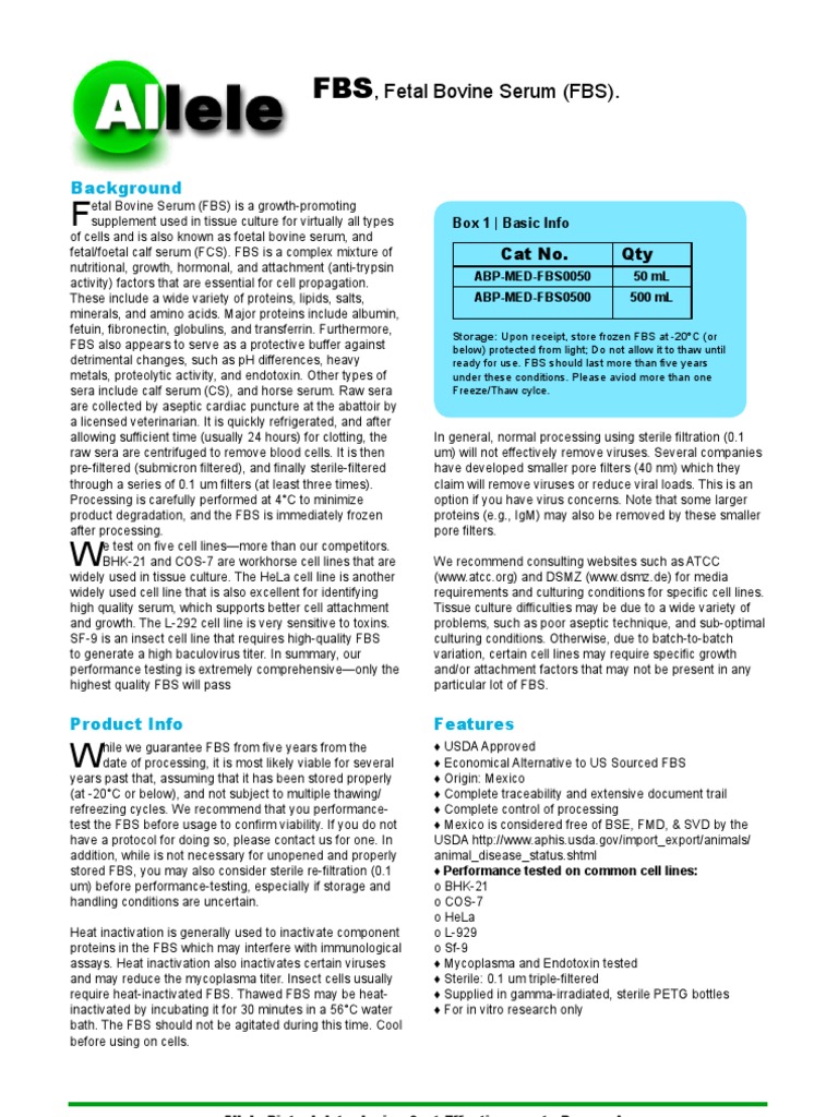 FBS Medium Cell Culture