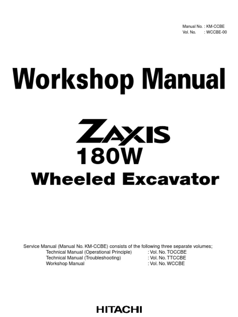 Hitachi Zaxis 180W Workshop Manual | PDF | Personal