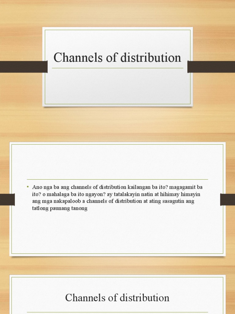 Channels of Distribution | PDF