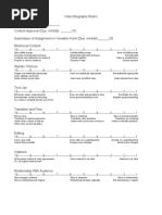 Video Biography Assignment Rubric