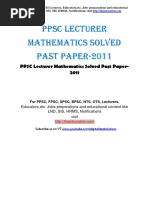 PPSC Lecturer Mathematics Solved Past Paper-2011