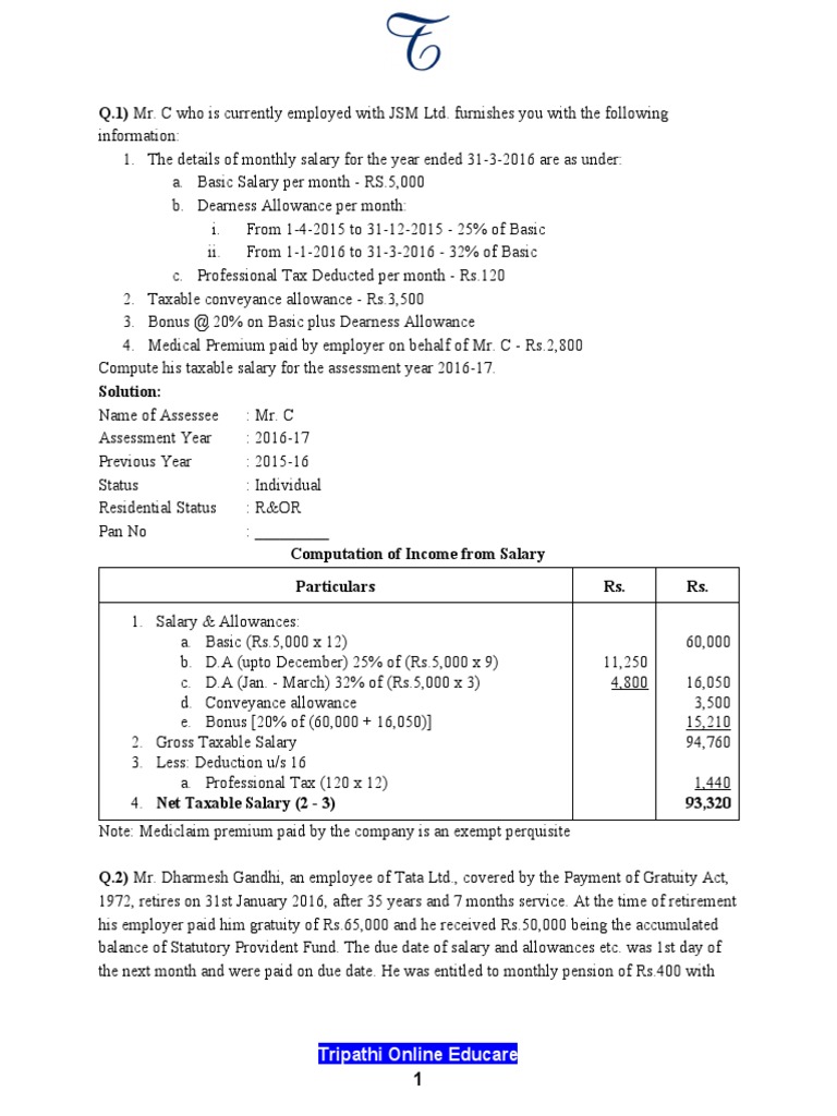 Salary Illustration | PDF | Employee Benefits | Salary
