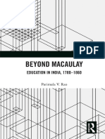 Beyond Macaulay Education in India, 1780-1860 by Parimala V. Rao 