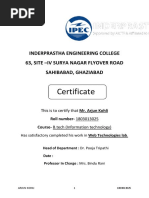 Certificate: Inderprastha Engineering College 63, Site - Iv Surya Nagar Flyover Road Sahibabad, Ghaziabad