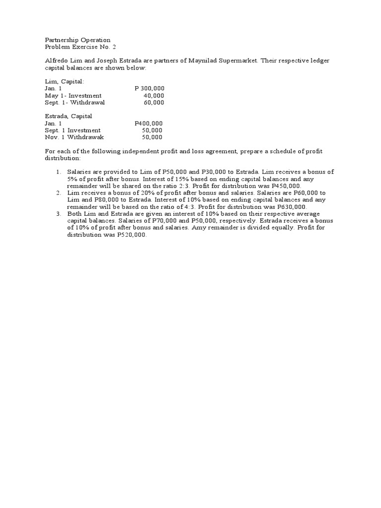Partnership Profit Distribution Analysis | PDF | Finance & Money Management