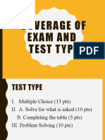 Coverage of Exam 3rd Monthly