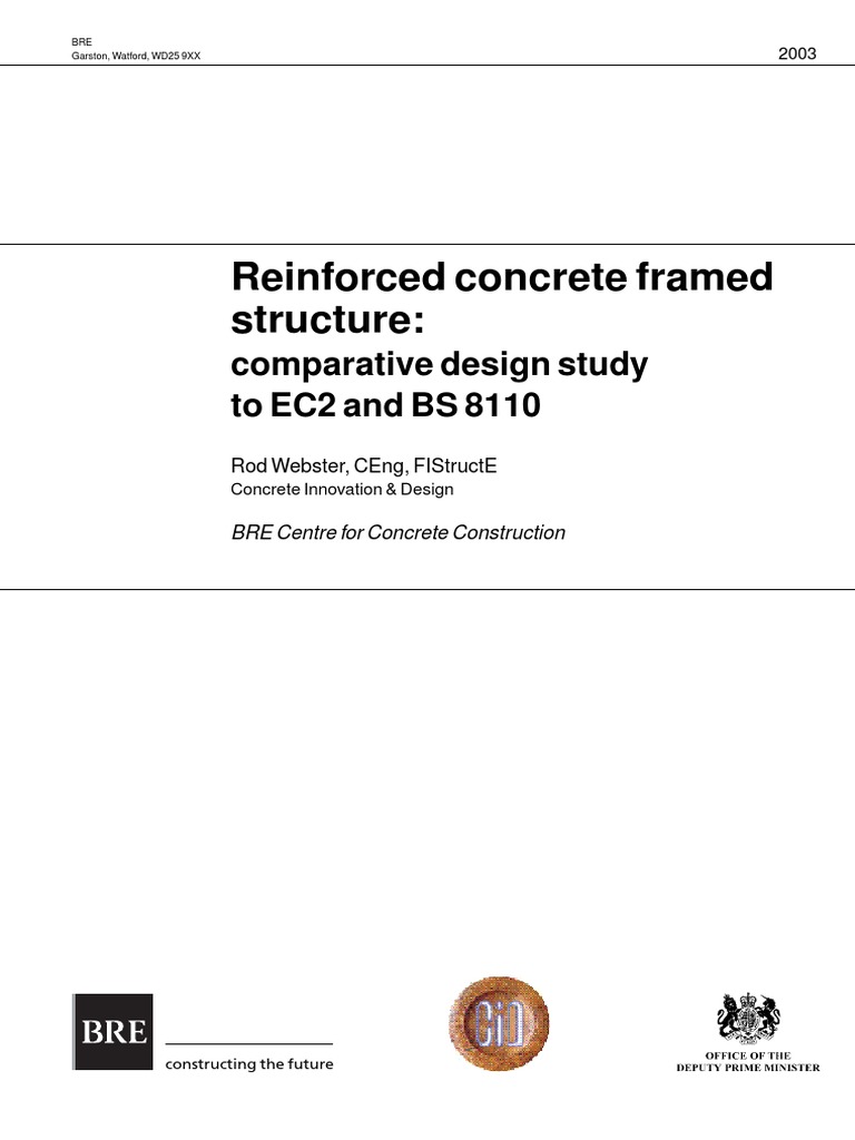 Reinforced Concrete Framed Structure Comparative Design Study To EC2 and BS 8110 PDF