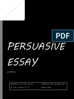Persuasive Essay: Activity # 1