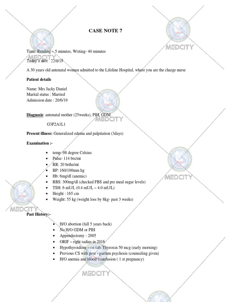 Case Note 7: Patient Details | PDF | Anemia | Dietitian