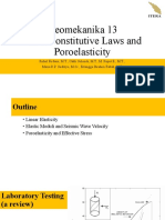 Geomekanika 13 Basic Constitutive Laws and Poroelasticity