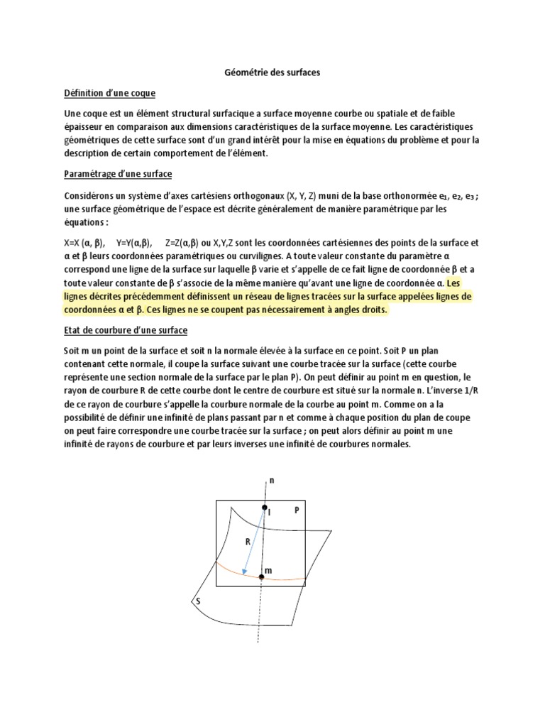Géométrie des Surfaces Courbes | PDF | Courbure | Cercle