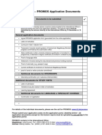 Checklist - PROMOS Application Documents