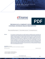 (1734039X - Financial Internet Quarterly) The Role of A Company's Internal Control System in Fraud Prevention