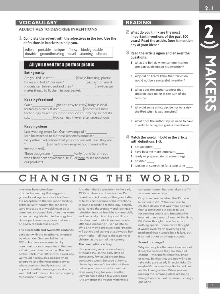 Changing The World: Reading Vocabulary | PDF | Sneakers | Computing And ...