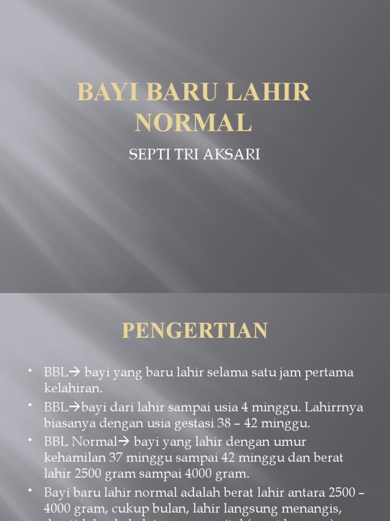 Ciri dan Masalah Bayi Baru Lahir | PDF