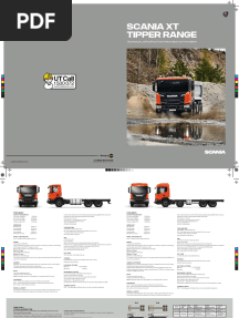 Scania XT Tipper Range: Technical Specification P360-B6X4 & P410-B8X4