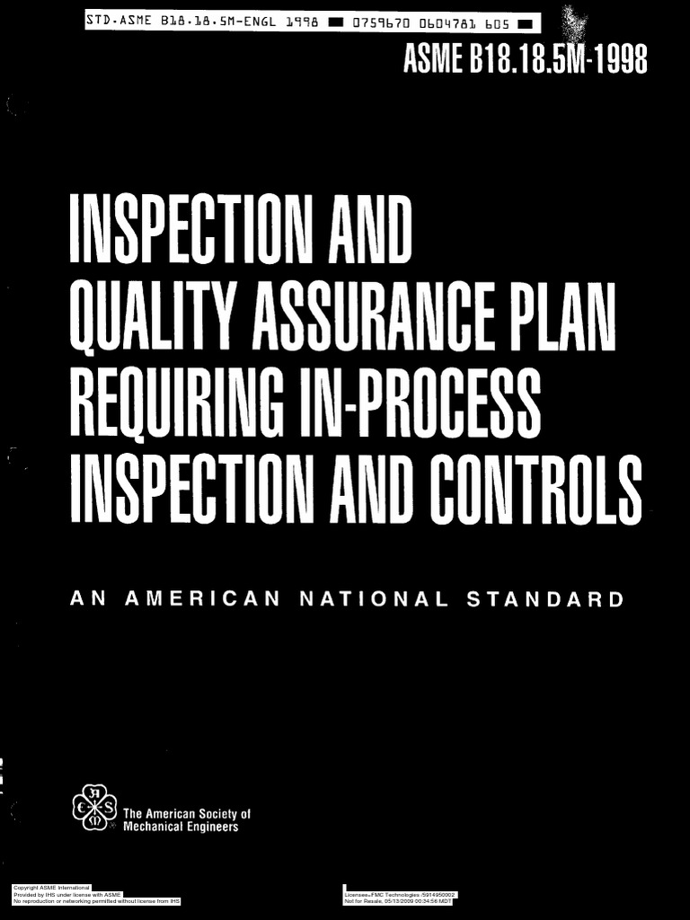 Asme B18.18 Pdf – Inspection and Quality Assurance for Fasteners – LBEGMS