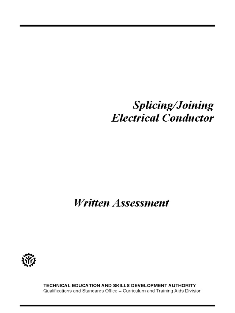 Written Assesment in Splicing Joining Electrical Conductor PDF