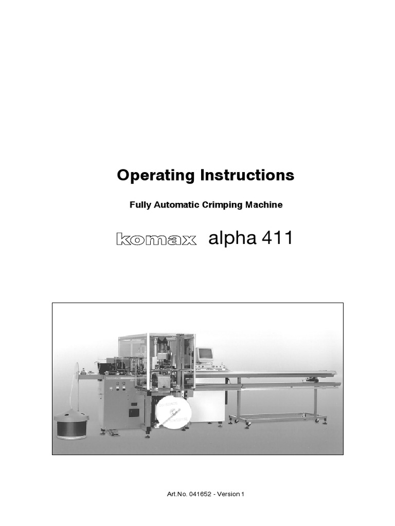 Manual de Operare Komax Alpha 411 | PDF | Switch | Belt (Mechanical)