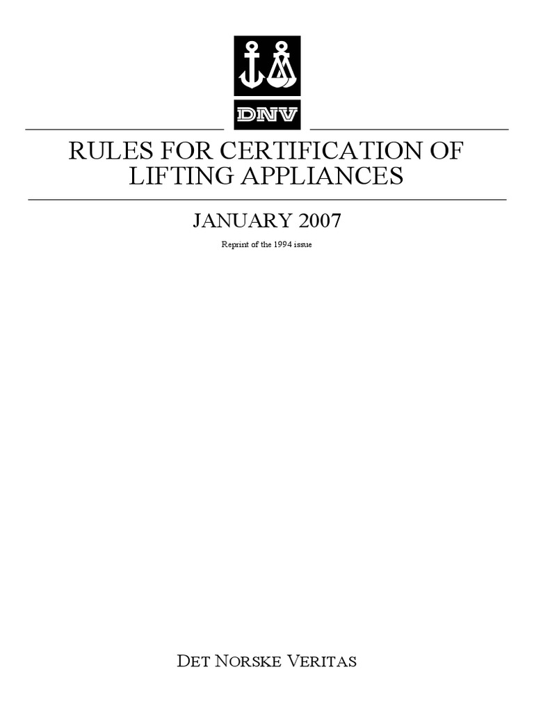 Rules For Lifting Appliances 1 PDF Crane (Machine) Strength Of