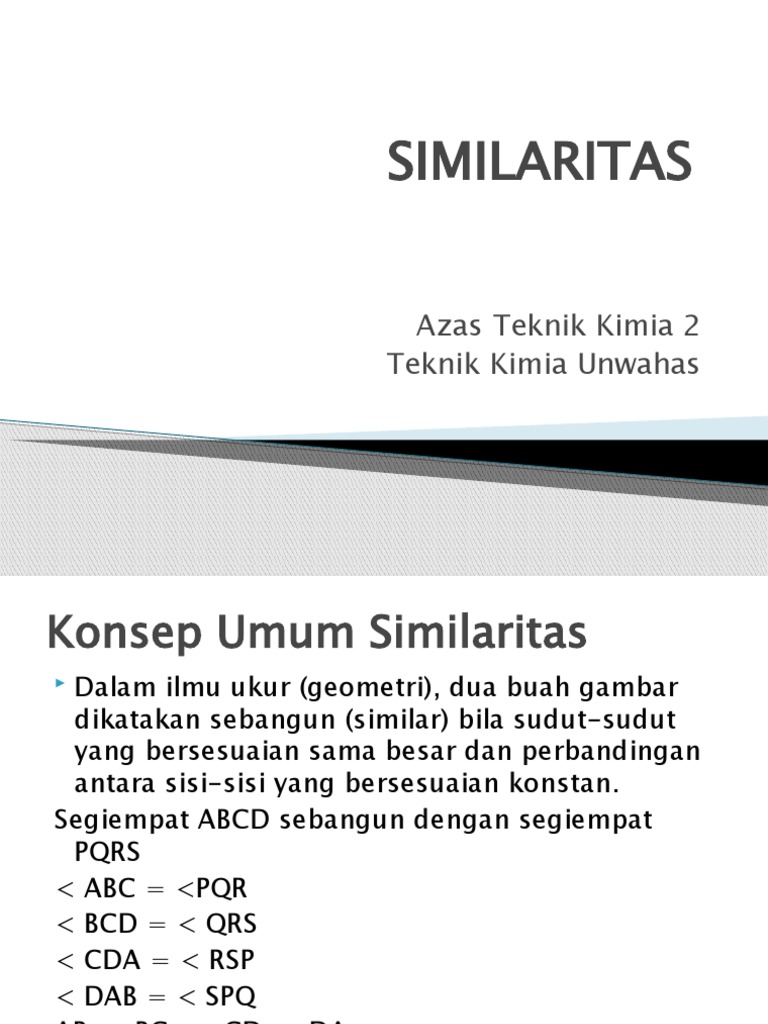 Konsep dan Jenis Similaritas dalam Teknik Kimia | PDF | Sains & Matematika