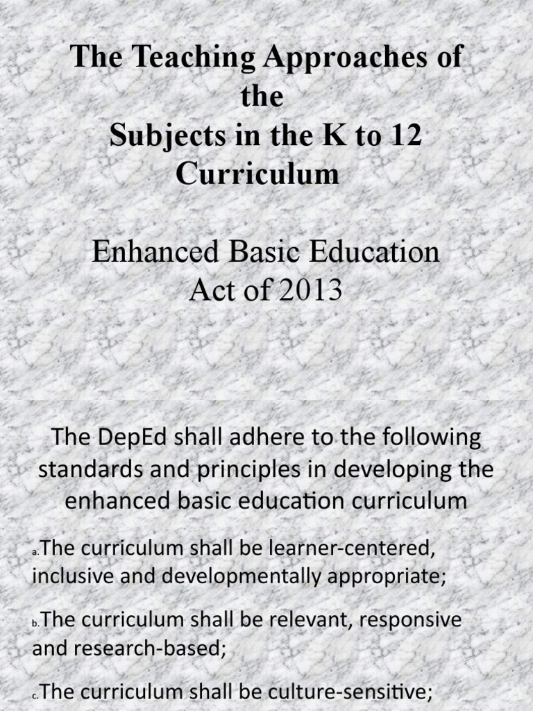 K to 12 Curriculum Teaching Approaches | PDF | Inquiry Based Learning ...