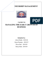 Entrepreneurship Management: A Project On