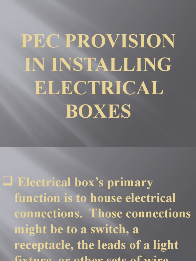 PEC Guidelines for Electrical Box Installation | PDF | Drywall ...
