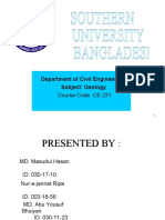 Department of Civil Engineering Subject: Geology: Course Code:CE 231
